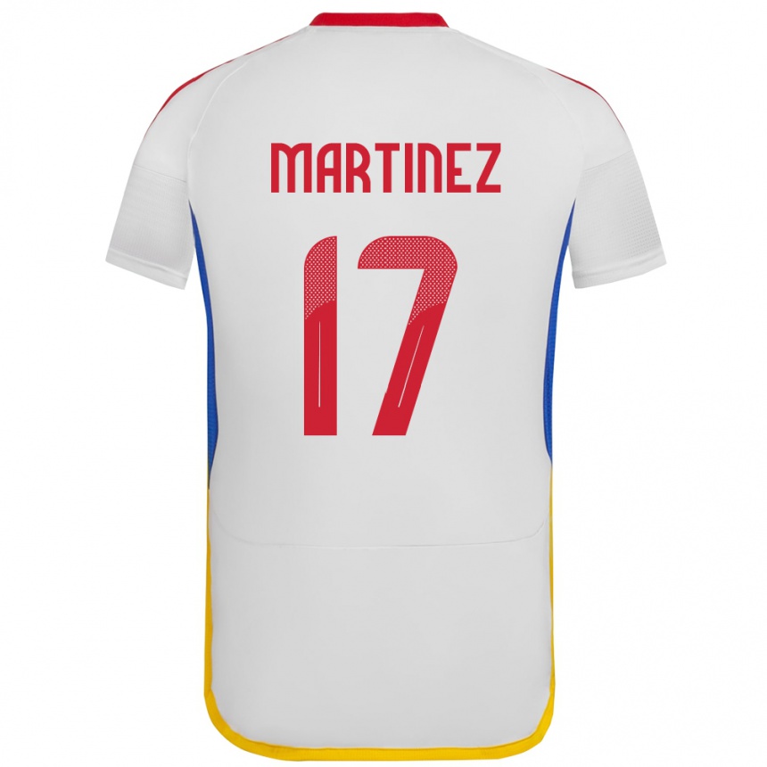 Men Football Venezuela David Martínez #17 White Away Jersey 24-26 T-Shirt