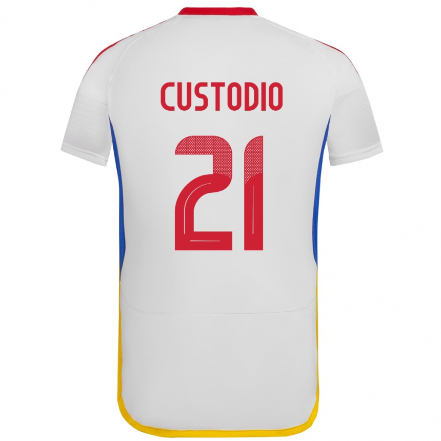 Men Football Venezuela Alex Custodio #21 White Away Jersey 24-26 T-Shirt