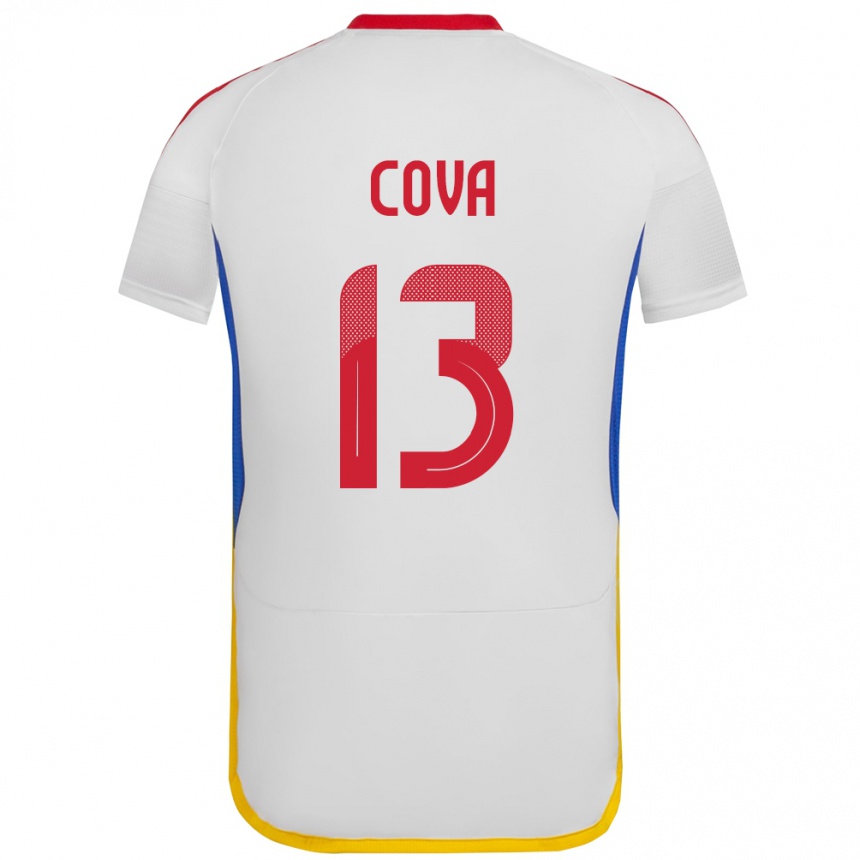 Men Football Venezuela Alejandro Cova #13 White Away Jersey 24-26 T-Shirt