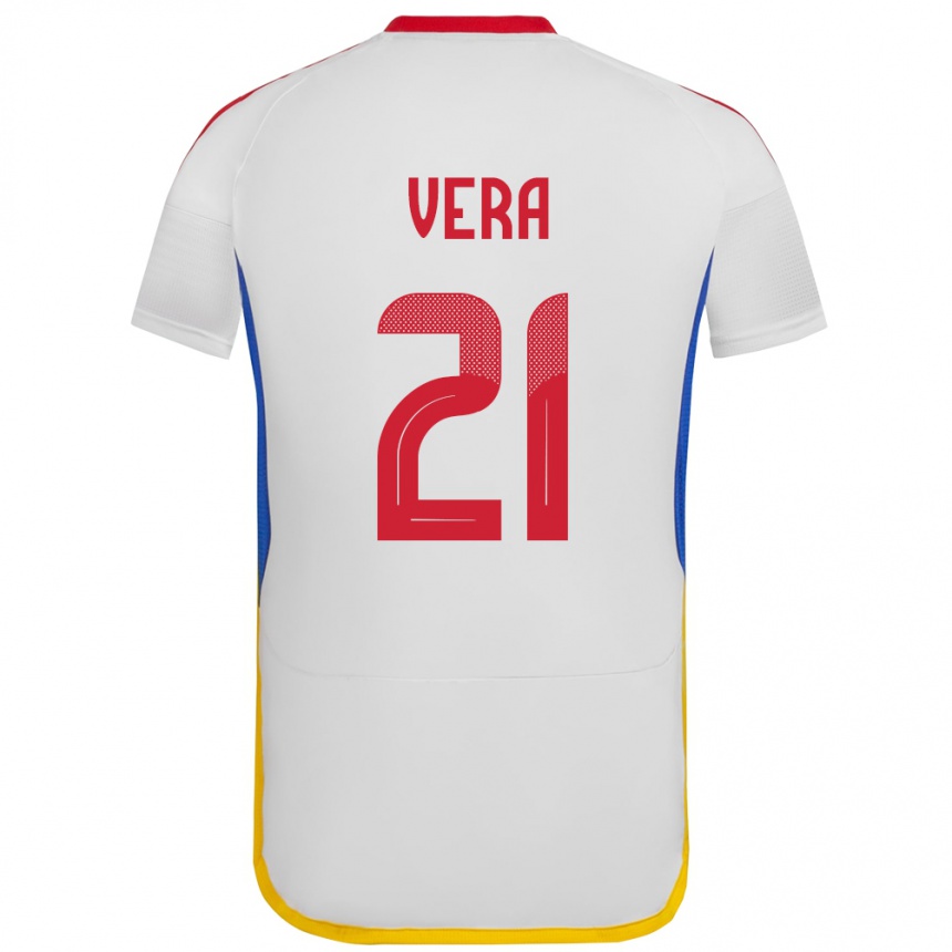 Men Football Venezuela Andry Vera #21 White Away Jersey 24-26 T-Shirt