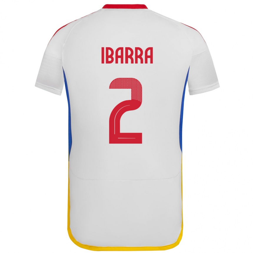 Men Football Venezuela Pablo Ibarra #2 White Away Jersey 24-26 T-Shirt