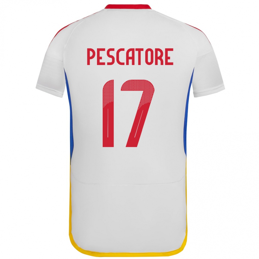 Men Football Venezuela Camila Pescatore #17 White Away Jersey 24-26 T-Shirt