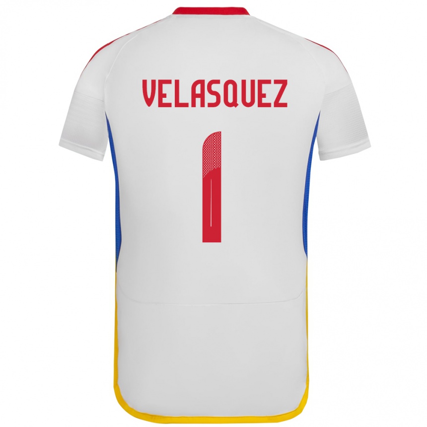 Men Football Venezuela Yessica Velásquez #1 White Away Jersey 24-26 T-Shirt