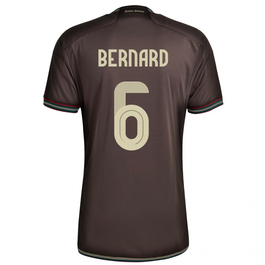 Men Football Jamaica Di'shon Bernard #6 Night Brown Away Jersey 24-26 T-Shirt