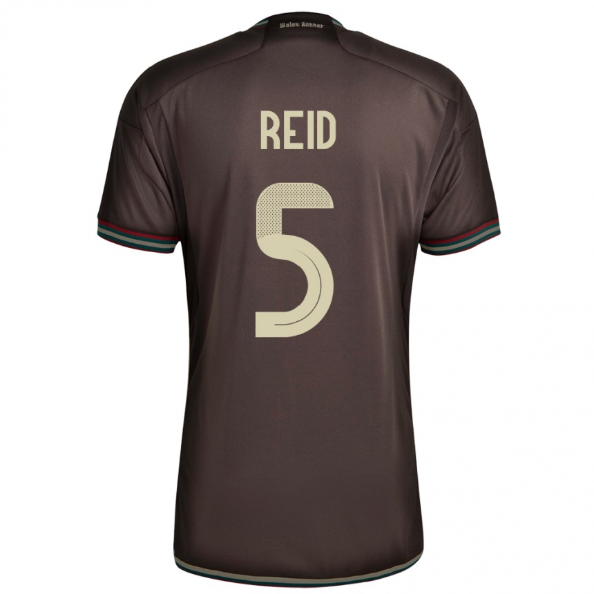 Men Football Jamaica Adrian Reid #5 Night Brown Away Jersey 24-26 T-Shirt