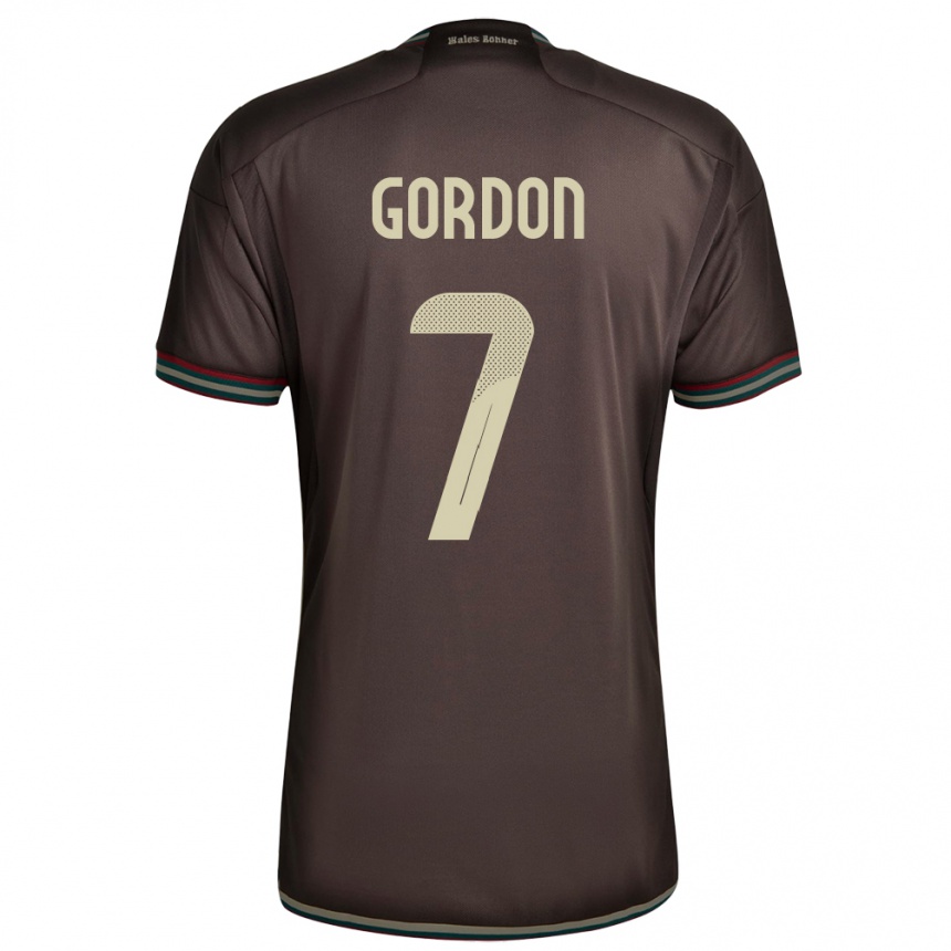 Men Football Jamaica Robino Gordon #7 Night Brown Away Jersey 24-26 T-Shirt