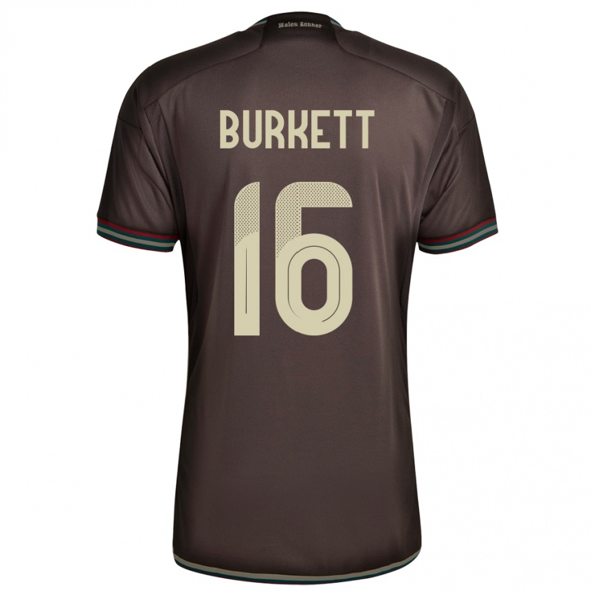 Men Football Jamaica Brian Burkett #16 Night Brown Away Jersey 24-26 T-Shirt