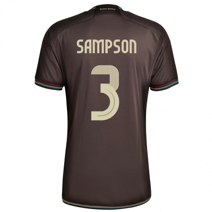 Men Football Jamaica Vyan Sampson #3 Night Brown Away Jersey 24-26 T-Shirt