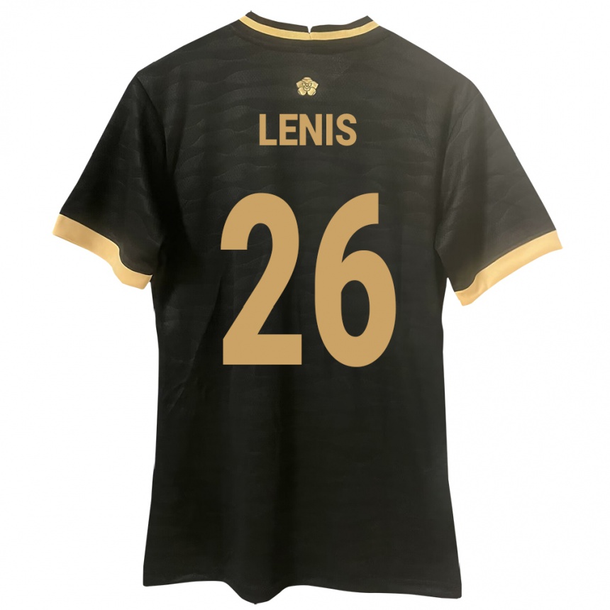 Men Football Panama Kahiser Lenis #26 Black Away Jersey 24-26 T-Shirt