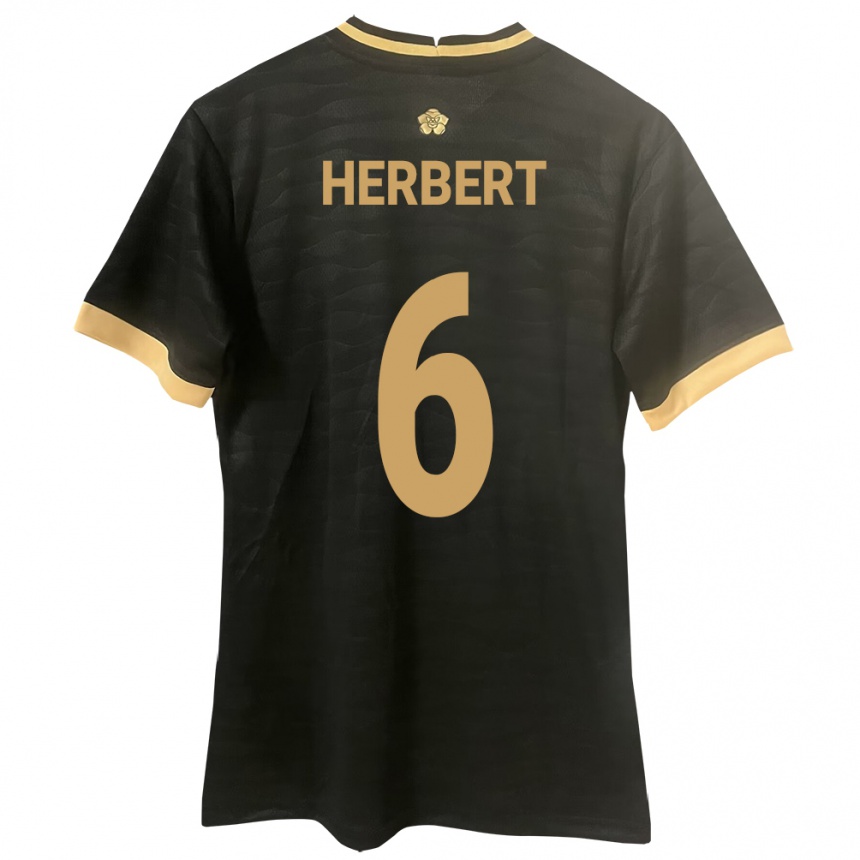 Men Football Panama Giovany Herbert #6 Black Away Jersey 24-26 T-Shirt