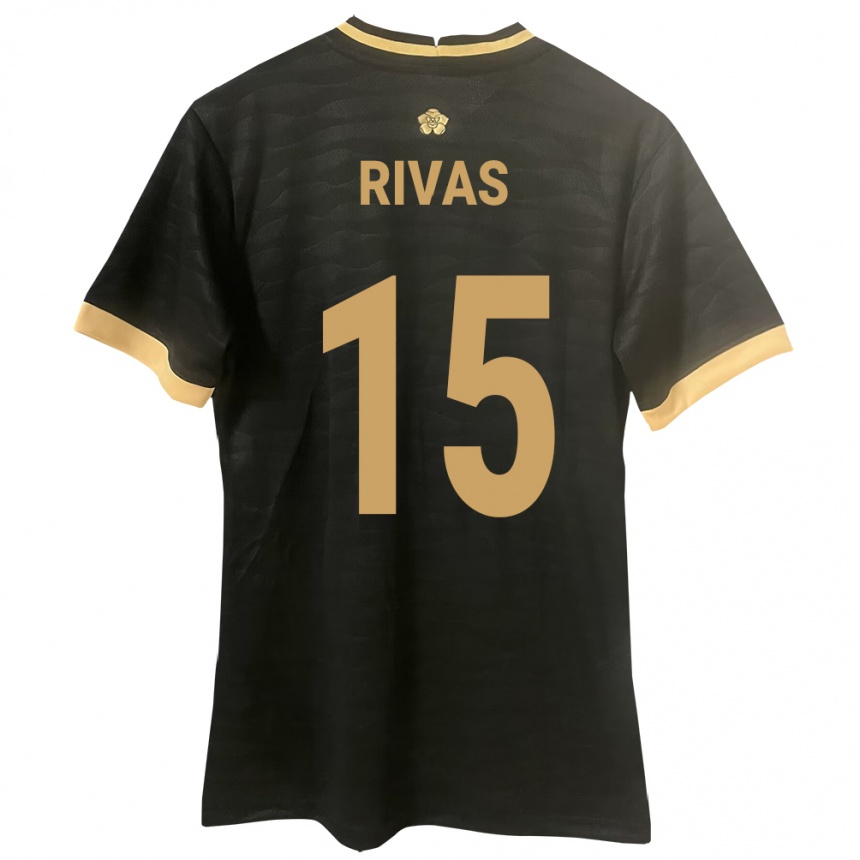 Men Football Panama Karla Rivas #15 Black Away Jersey 24-26 T-Shirt