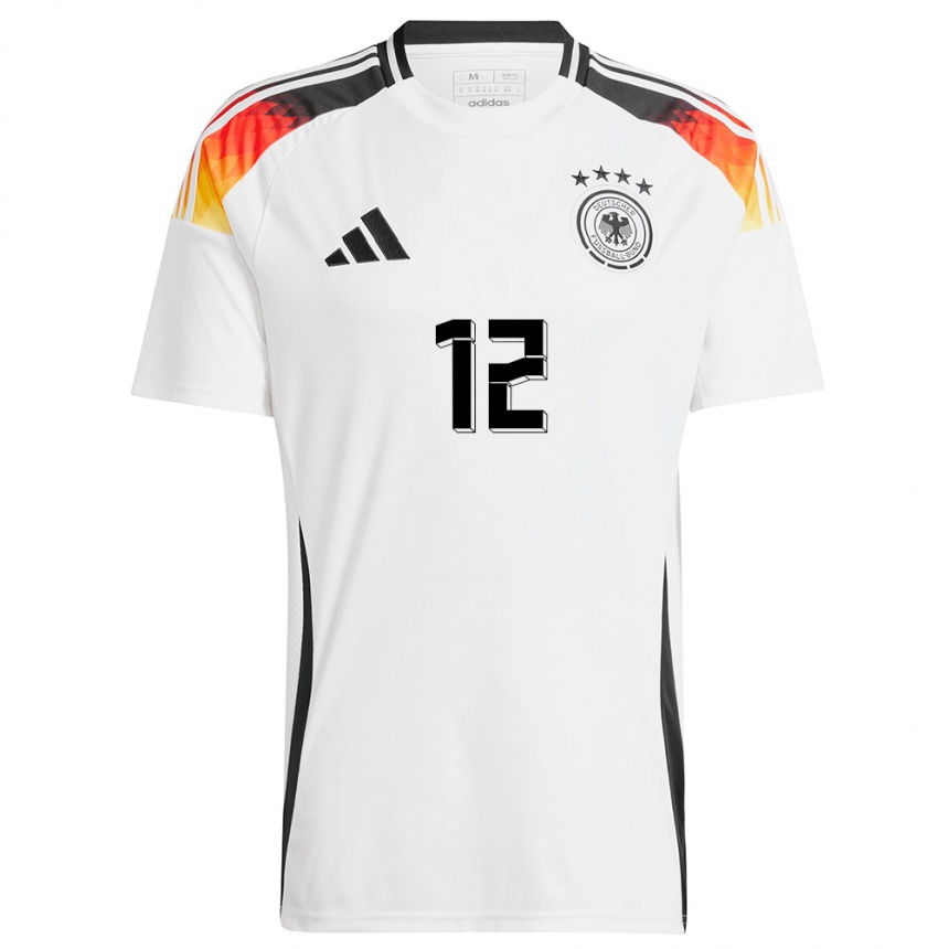 Women Football Germany Oliver Baumann #12 White Home Jersey 24-26 T-Shirt