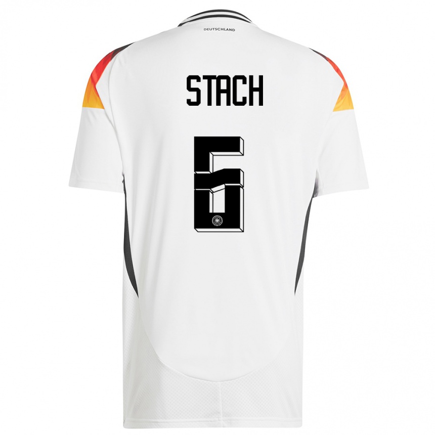 Women Football Germany Anton Stach #6 White Home Jersey 24-26 T-Shirt