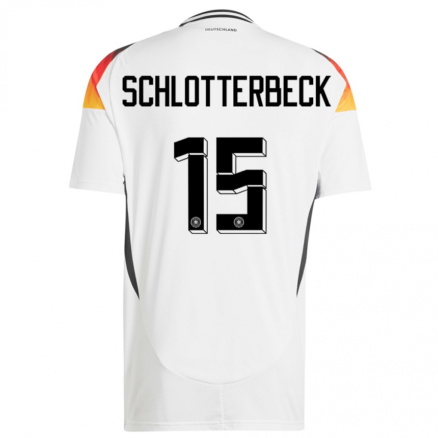 Women Football Germany Nico Schlotterbeck #15 White Home Jersey 24-26 T-Shirt