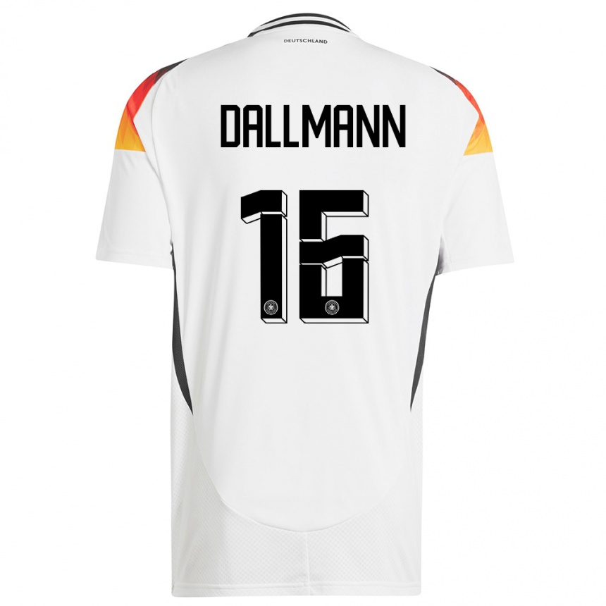 Women Football Germany Linda Dallmann #16 White Home Jersey 24-26 T-Shirt