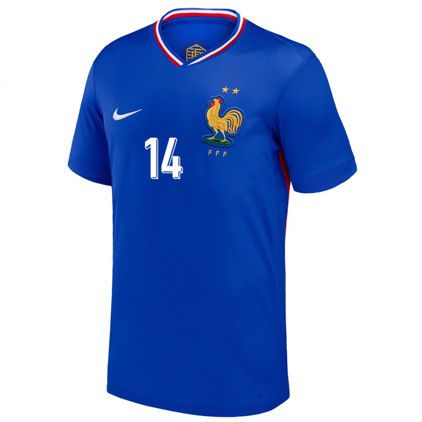 Women Football France Andy Diouf #14 Blue Home Jersey 24-26 T-Shirt