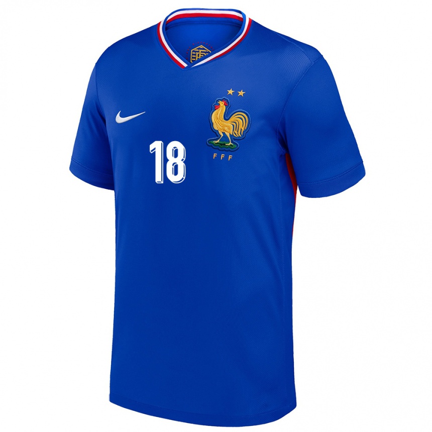 Women Football France Benoit Badiashile #18 Blue Home Jersey 24-26 T-Shirt