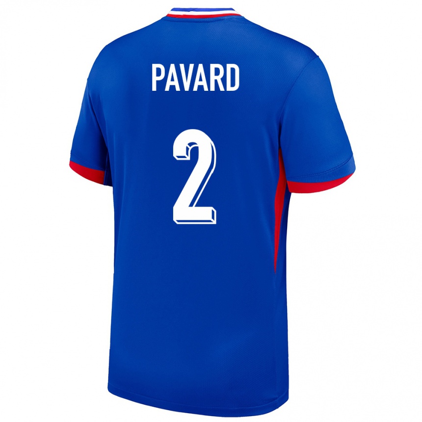 Women Football France Benjamin Pavard #2 Blue Home Jersey 24-26 T-Shirt