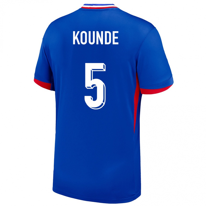 Women Football France Jules Kounde #5 Blue Home Jersey 24-26 T-Shirt