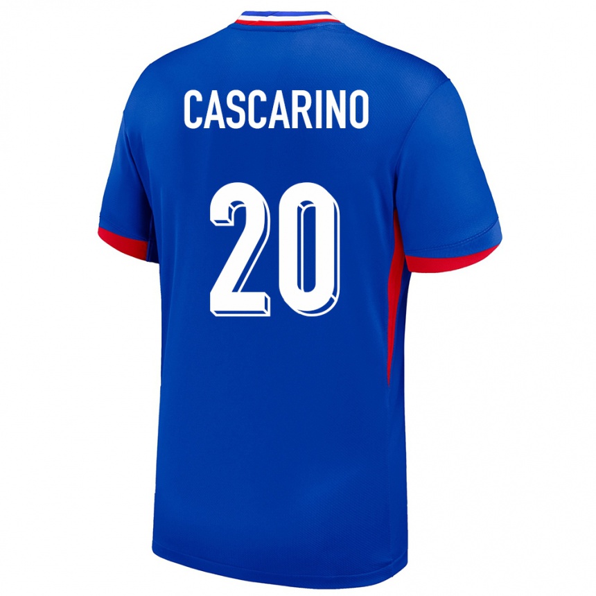 Women Football France Delphine Cascarino #20 Blue Home Jersey 24-26 T-Shirt