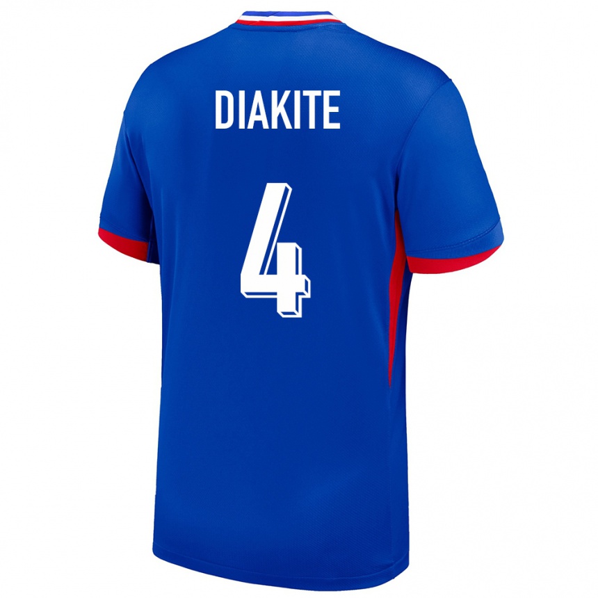 Women Football France Bafode Diakite #4 Blue Home Jersey 24-26 T-Shirt