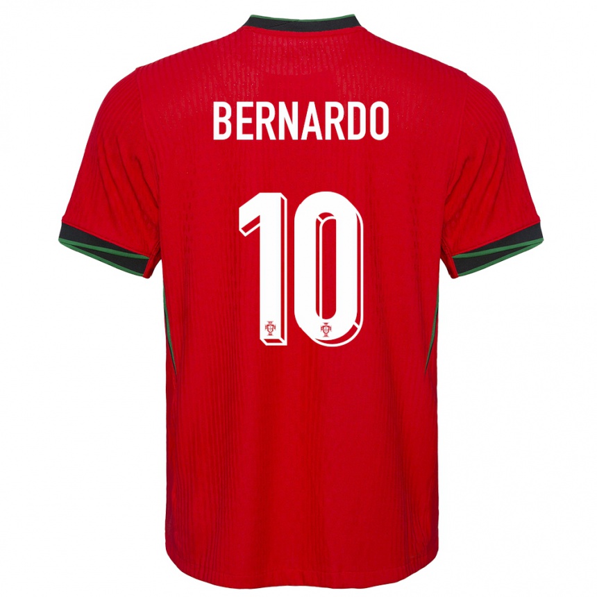Women Football Portugal Bernardo Silva #10 Red Home Jersey 24-26 T-Shirt