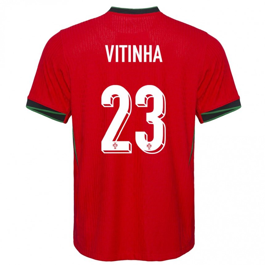 Women Football Portugal Vitinha #23 Red Home Jersey 24-26 T-Shirt