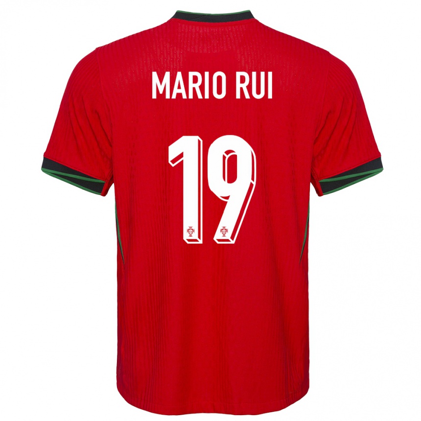 Women Football Portugal Mario Rui #19 Red Home Jersey 24-26 T-Shirt