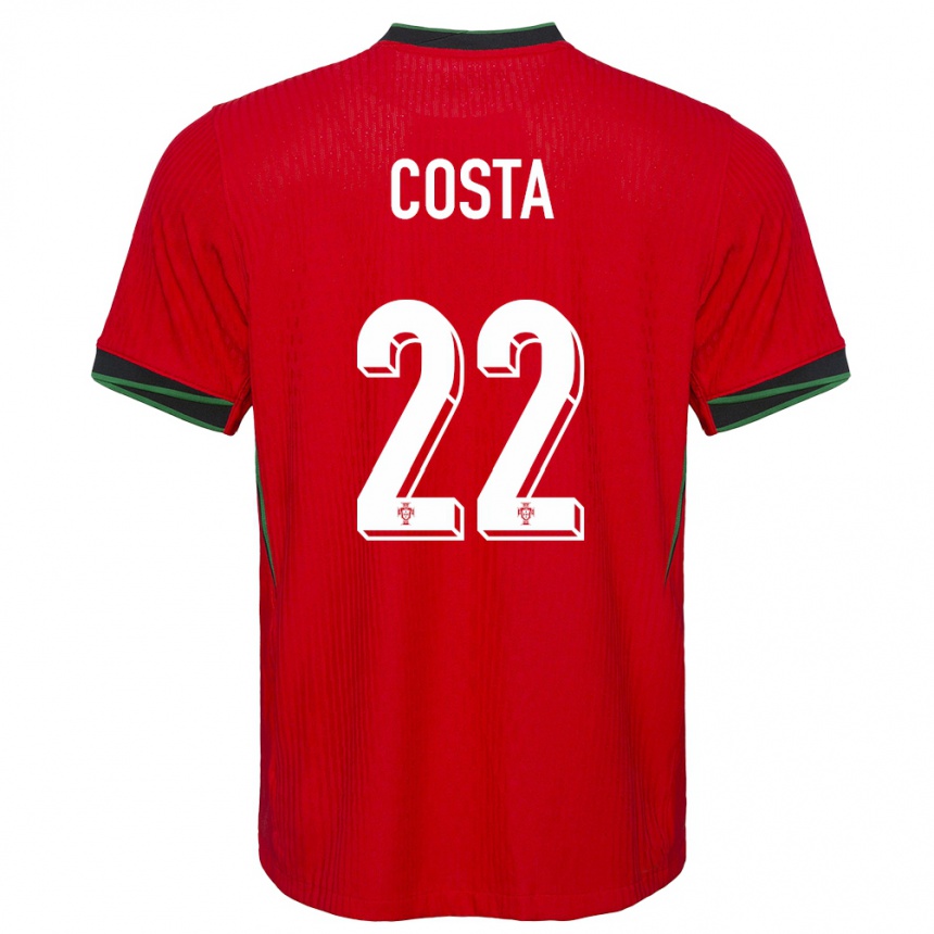 Women Football Portugal Diogo Costa #22 Red Home Jersey 24-26 T-Shirt