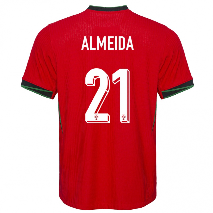 Women Football Portugal Andre Almeida #21 Red Home Jersey 24-26 T-Shirt