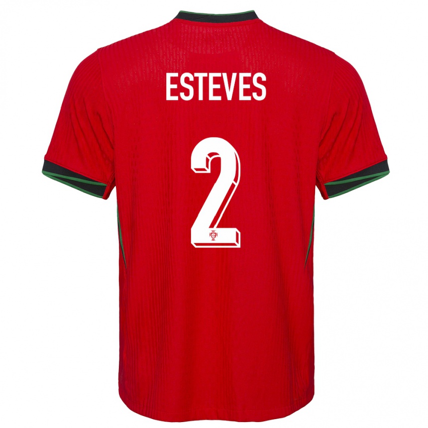 Women Football Portugal Goncalo Esteves #2 Red Home Jersey 24-26 T-Shirt