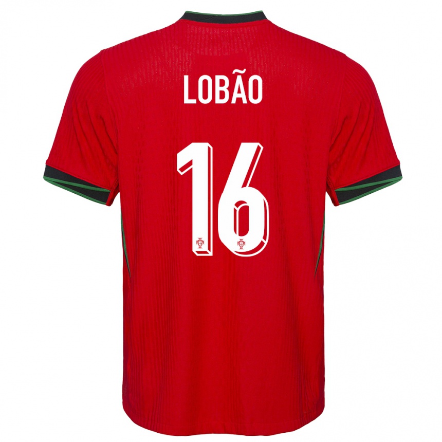 Women Football Portugal Diogo Lobao #16 Red Home Jersey 24-26 T-Shirt