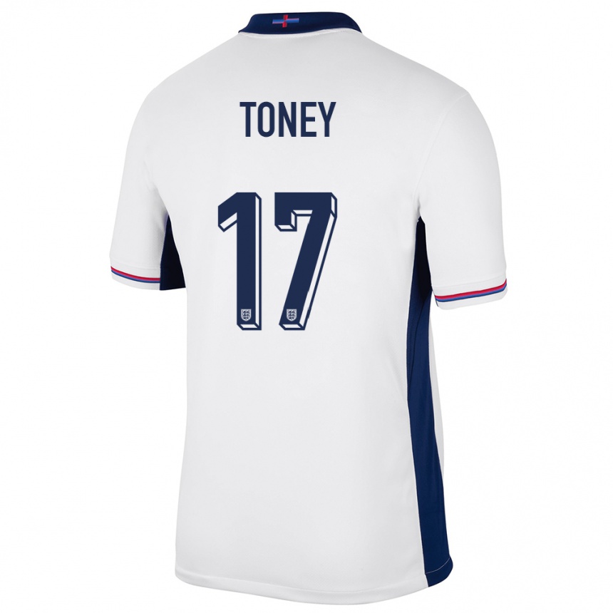 Women Football England Ivan Toney #17 White Home Jersey 24-26 T-Shirt