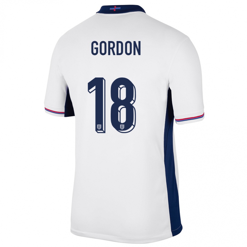 Women Football England Anthony Gordon #18 White Home Jersey 24-26 T-Shirt