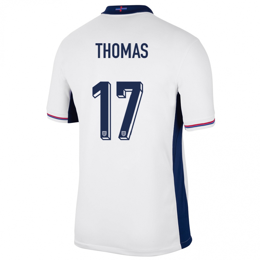 Women Football England Luke Thomas #17 White Home Jersey 24-26 T-Shirt