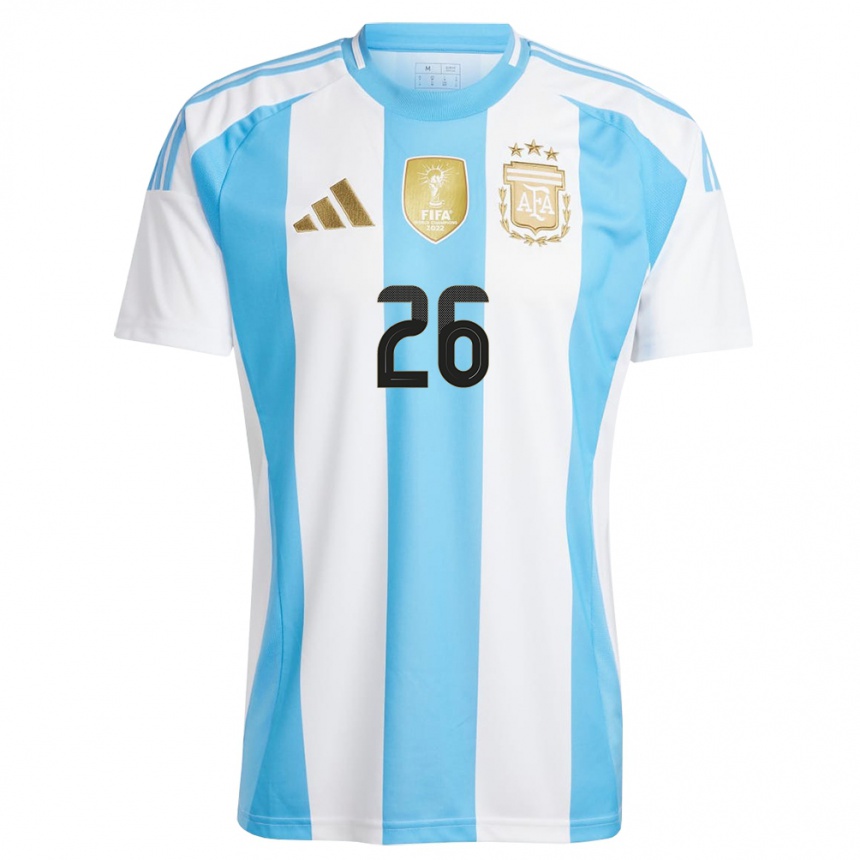 Women Football Argentina Nahuel Molina #26 White Blue Home Jersey 24-26 T-Shirt