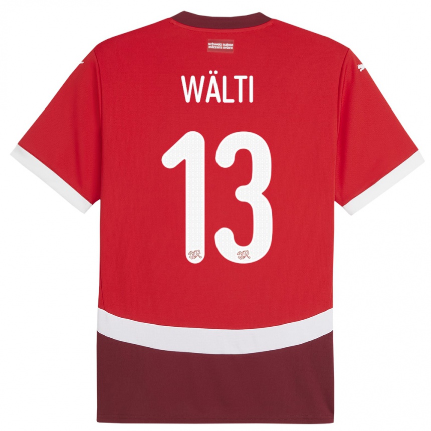 Women Football Switzerland Lia Walti #13 Red Home Jersey 24-26 T-Shirt