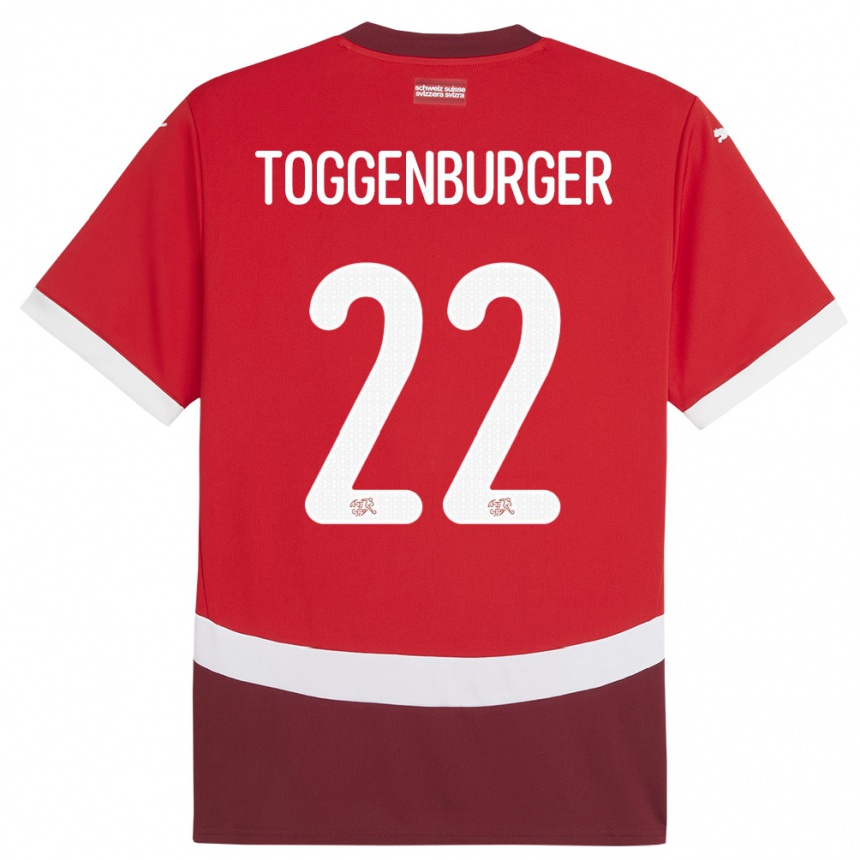 Women Football Switzerland Nando Toggenburger #22 Red Home Jersey 24-26 T-Shirt