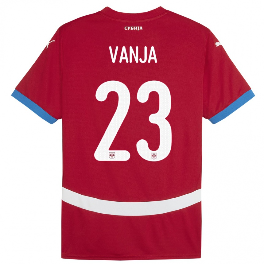 Women Football Serbia Vanja Milinkovic-Savic #23 Red Home Jersey 24-26 T-Shirt
