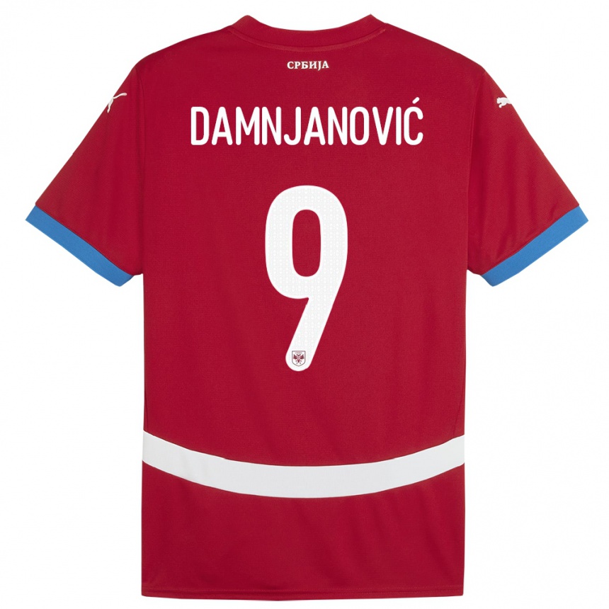 Women Football Serbia Jovana Damnjanovic #9 Red Home Jersey 24-26 T-Shirt