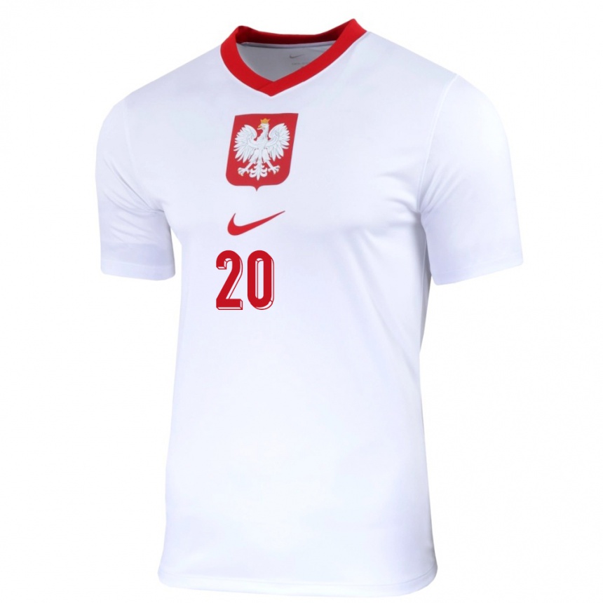 Women Football Poland Sebastian Szymanski #20 White Home Jersey 24-26 T-Shirt