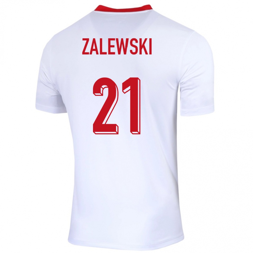 Women Football Poland Nicola Zalewski #21 White Home Jersey 24-26 T-Shirt