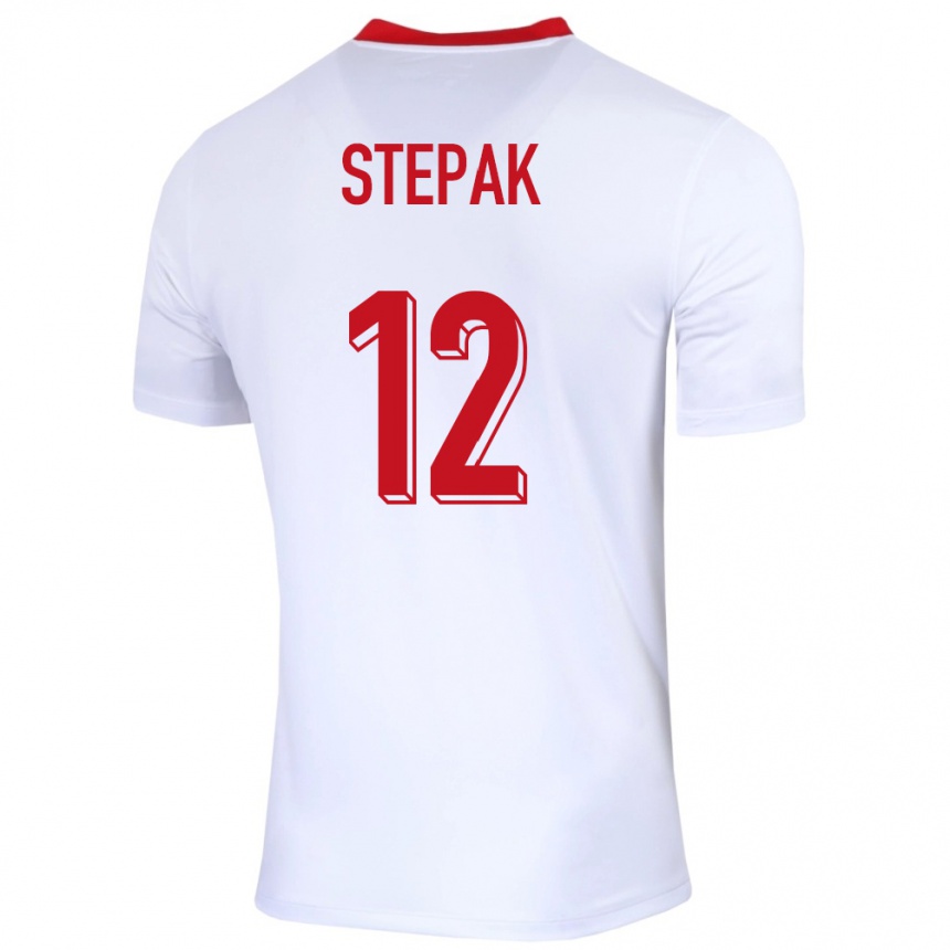 Women Football Poland Jakub Stepak #12 White Home Jersey 24-26 T-Shirt