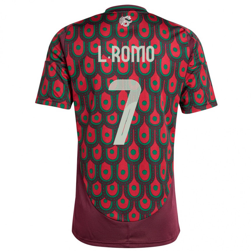 Women Football Mexico Luis Romo #7 Maroon Home Jersey 24-26 T-Shirt