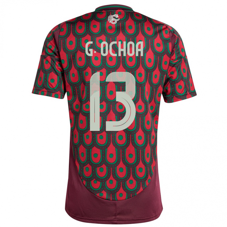 Women Football Mexico Guillermo Ochoa #13 Maroon Home Jersey 24-26 T-Shirt