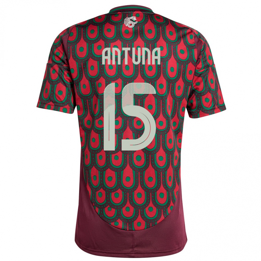 Women Football Mexico Uriel Antuna #15 Maroon Home Jersey 24-26 T-Shirt