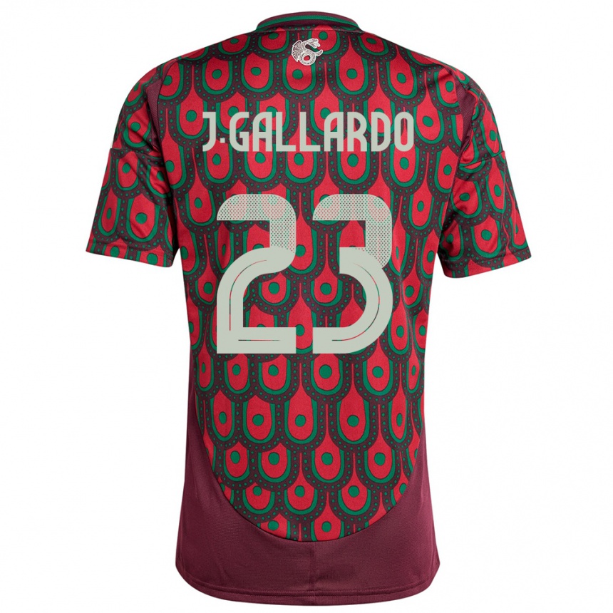 Women Football Mexico Jesus Gallardo #23 Maroon Home Jersey 24-26 T-Shirt