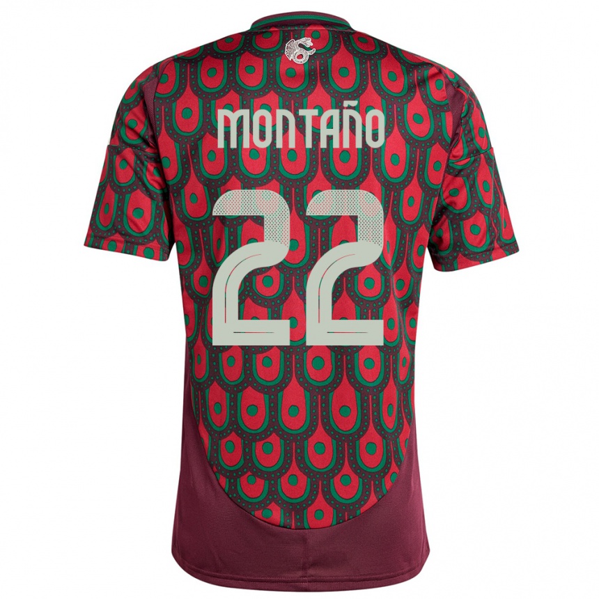 Women Football Mexico Andres Montano #22 Maroon Home Jersey 24-26 T-Shirt