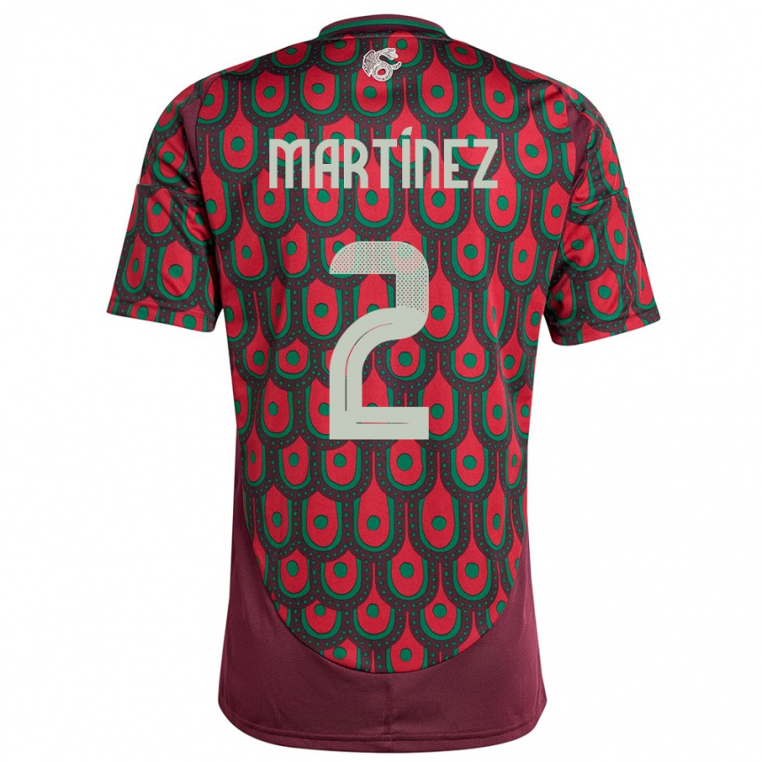 Women Football Mexico Emilio Martinez #2 Maroon Home Jersey 24-26 T-Shirt