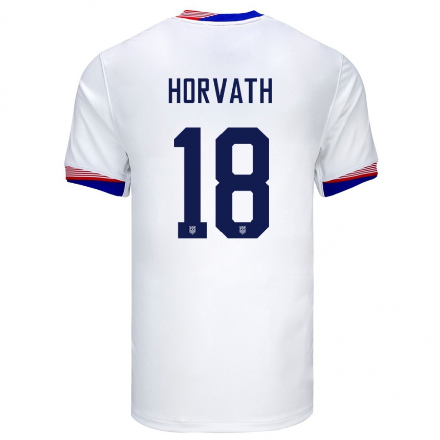Women Football United States Ethan Horvath #18 White Home Jersey 24-26 T-Shirt